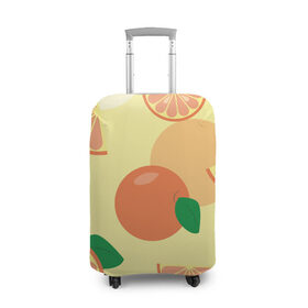 Чехол для чемодана 3D с принтом Апельсиновый летний узор в Курске, 86% полиэфир, 14% спандекс | двустороннее нанесение принта, прорези для ручек и колес | апельсин | апельсиновый | летний | оранжевый | паттерн | узор | фруктовый