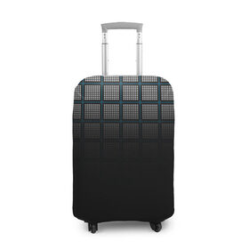 Чехол для чемодана 3D с принтом клетка в Курске, 86% полиэфир, 14% спандекс | двустороннее нанесение принта, прорези для ручек и колес | Тематика изображения на принте: геометрия | клетка | линии | полоски | полосы | ровно | серый | сетка | синий | темный | точки | черный