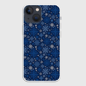 Чехол для iPhone 13 mini с принтом Снежные в Курске,  |  | merry christmas | алатырь | бабушкин свитер | ёлка | новый год | орнамент | подарок | рождество | свитер | свитер с оленями | северные узоры | снежинки