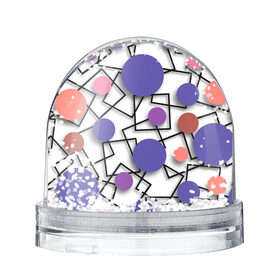 Снежный шар с принтом Геометрический узор в Курске, Пластик | Изображение внутри шара печатается на глянцевой фотобумаге с двух сторон | 3д эффект | графика | квадраты | объемные фигуры | разноцветные круги