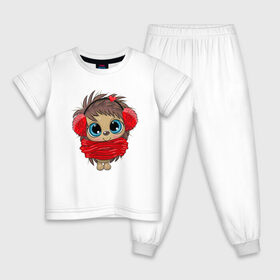Детская пижама хлопок с принтом Милый новогодний ёжик в Курске, 100% хлопок |  брюки и футболка прямого кроя, без карманов, на брюках мягкая резинка на поясе и по низу штанин
 | 
