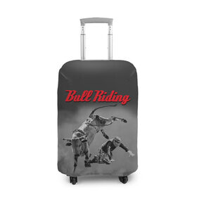 Чехол для чемодана 3D с принтом Bull Riding в Курске, 86% полиэфир, 14% спандекс | двустороннее нанесение принта, прорези для ручек и колес | bull | dude | extreme | fall | helmet | hoofs | horns | sport | sportsman | tail | бык | падение | рога | спорт | спортсмен | хвост | чувак | шлем | экстрим