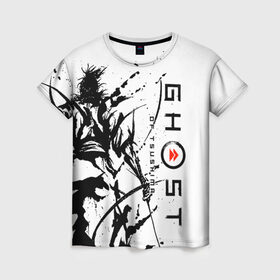 Женская футболка 3D с принтом Ghost of Tsushima в Курске, 100% полиэфир ( синтетическое хлопкоподобное полотно) | прямой крой, круглый вырез горловины, длина до линии бедер | ghost of tsushima | samurai | игры | призрак цусимы | самурай | япония