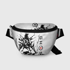 Поясная сумка 3D с принтом Ghost of Tsushima в Курске, 100% полиэстер | плотная ткань, ремень с регулируемой длиной, внутри несколько карманов для мелочей, основное отделение и карман с обратной стороны сумки застегиваются на молнию | ghost of tsushima | samurai | игры | призрак цусимы | самурай | япония