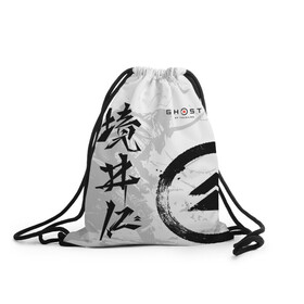 Рюкзак-мешок 3D с принтом Ghost of Tsushima в Курске, 100% полиэстер | плотность ткани — 200 г/м2, размер — 35 х 45 см; лямки — толстые шнурки, застежка на шнуровке, без карманов и подкладки | ghost of tsushima | samurai | игры | призрак цусимы | самурай | япония