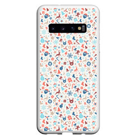 Чехол для Samsung Galaxy S10 с принтом Новогодняя Символика в Курске, Силикон | Область печати: задняя сторона чехла, без боковых панелей | Тематика изображения на принте: christmas | merry christmas | дед мороз | ёлка | елочные шары | игрушки | новый год | подарок | праздник | рождество | с новым годом | санта клаус | снежинки | украшения