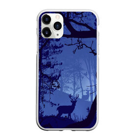 Чехол для iPhone 11 Pro Max матовый с принтом ЛЕС в Курске, Силикон |  | закат | лес | ночной лес | олень | природа | туман