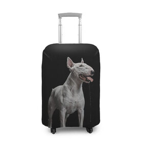 Чехол для чемодана 3D с принтом Bully в Курске, 86% полиэфир, 14% спандекс | двустороннее нанесение принта, прорези для ручек и колес | bull terrier | dog | ears | eyes | fangs | jaw | muzzle | paws | saliva | tongue | бультерьер | глаза | клыки | лапы | нос | пасть | слюна | собака | уши | язык