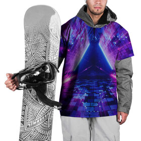 Накидка на куртку 3D с принтом Неоновый туннель в Курске, 100% полиэстер |  | Тематика изображения на принте: геометрия | лазер | неон | розовый | свет | синий | треугольник | фигура | фиолетовый | цвета