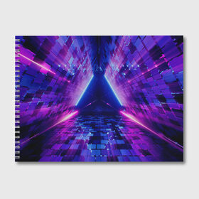 Альбом для рисования с принтом Неоновый туннель в Курске, 100% бумага
 | матовая бумага, плотность 200 мг. | геометрия | лазер | неон | розовый | свет | синий | треугольник | фигура | фиолетовый | цвета