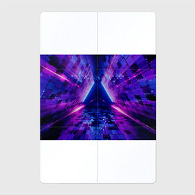 Магнитный плакат 2Х3 с принтом Неоновый туннель в Курске, Полимерный материал с магнитным слоем | 6 деталей размером 9*9 см | геометрия | лазер | неон | розовый | свет | синий | треугольник | фигура | фиолетовый | цвета