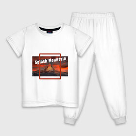 Детская пижама хлопок с принтом Splash Mountain в Курске, 100% хлопок |  брюки и футболка прямого кроя, без карманов, на брюках мягкая резинка на поясе и по низу штанин
 | splash mountain | гора | игра | игрок | пейзаж | туризм