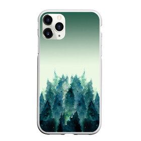 Чехол для iPhone 11 Pro матовый с принтом акварельный лес градиент в Курске, Силикон |  | Тематика изображения на принте: акварель | горы | деревья | дымка | ели | лес | нрадиент | олень | отражение | природа | рисунок | силуэты
