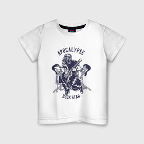 Детская футболка хлопок с принтом Рок-Звезда Апокалипсиса в Курске, 100% хлопок | круглый вырез горловины, полуприлегающий силуэт, длина до линии бедер | 