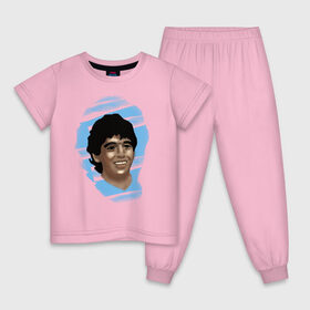 Детская пижама хлопок с принтом Diego Maradona в Курске, 100% хлопок |  брюки и футболка прямого кроя, без карманов, на брюках мягкая резинка на поясе и по низу штанин
 | Тематика изображения на принте: diego maradona | football | диего марадона | матч | первенство | футбол | чемпионат