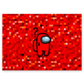Поздравительная открытка с принтом Pixel Among Us в Курске, 100% бумага | плотность бумаги 280 г/м2, матовая, на обратной стороне линовка и место для марки
 | among us | impostor | mem | pixel | red | амонг ас | вопрос | вопросительный знак | знак вопроса | импостер | импостор | космический | космонавт | мемы | персонажи игр | пиксельный | предатель | пришелец | самозванец