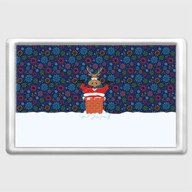 Магнит 45*70 с принтом Санта в Трубе в Курске, Пластик | Размер: 78*52 мм; Размер печати: 70*45 | christmas | merry christmas | дед мороз | ёлка | зима | мороз | новый год | подарок | праздник | рождество | с новым годом | санта клаус | снегурочка | снежинки