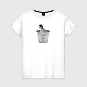 Женская футболка хлопок с принтом Лань Чжань в ведерке в Курске, 100% хлопок | прямой крой, круглый вырез горловины, длина до линии бедер, слегка спущенное плечо | ванцзи | ведро | гусу | магистр дьявольского культа | неукротимый | юмор