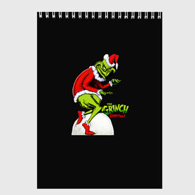 Скетчбук с принтом Grinch X-mas в Курске, 100% бумага
 | 48 листов, плотность листов — 100 г/м2, плотность картонной обложки — 250 г/м2. Листы скреплены сверху удобной пружинной спиралью | Тематика изображения на принте: claus | grinch | happy new year | merry christmas | santa | snowman | x mas | гринч | дед мороз | елка | клаус | новый год | рождество | с новым годом | санта | снеговик