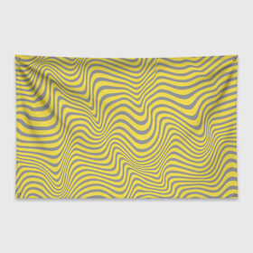 Флаг-баннер с принтом Волны Года в Курске, 100% полиэстер | размер 67 х 109 см, плотность ткани — 95 г/м2; по краям флага есть четыре люверса для крепления | 2021 | pantone | волны | гипнотический | иллюзия | линии | цвет года