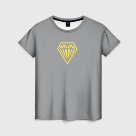 Женская футболка 3D с принтом Бриллиант pantone 2021 в Курске, 100% полиэфир ( синтетическое хлопкоподобное полотно) | прямой крой, круглый вырез горловины, длина до линии бедер | блеск | бриллиант | кристалл | минимализм | роскошь