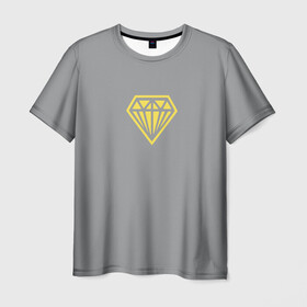 Мужская футболка 3D с принтом Бриллиант pantone 2021 в Курске, 100% полиэфир | прямой крой, круглый вырез горловины, длина до линии бедер | блеск | бриллиант | кристалл | минимализм | роскошь
