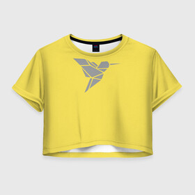 Женская футболка Crop-top 3D с принтом Колибри pantone 2021 в Курске, 100% полиэстер | круглая горловина, длина футболки до линии талии, рукава с отворотами | illuminating | pantone | ultimate grey | колибри | птицы