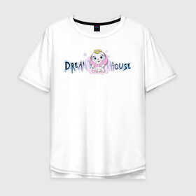Мужская футболка хлопок Oversize с принтом Диана Астер DREAMTEAM HOUSE в Курске, 100% хлопок | свободный крой, круглый ворот, “спинка” длиннее передней части | Тематика изображения на принте: dreamteam | dreamteamhouse | tiktok | блогер | диана астер | дримтим | тикток