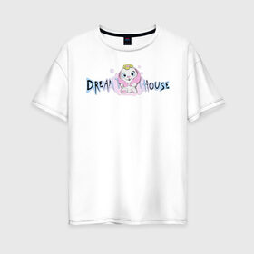 Женская футболка хлопок Oversize с принтом Диана Астер DREAMTEAM HOUSE в Курске, 100% хлопок | свободный крой, круглый ворот, спущенный рукав, длина до линии бедер
 | dreamteam | dreamteamhouse | tiktok | блогер | диана астер | дримтим | тикток