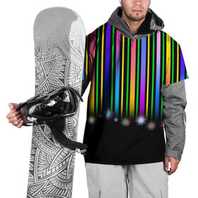 Накидка на куртку 3D с принтом Градиентный звездопад в Курске, 100% полиэстер |  | градиент | звезда | ленты | полоски | праздник | радость | салют | фейерверк