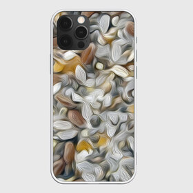 Чехол для iPhone 12 Pro Max с принтом желто-серый каменный узор в Курске, Силикон |  | abstraction | pebbles | stones | texture | абстракция | галька | камни | мазки | текстура