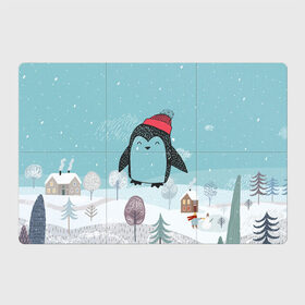 Магнитный плакат 3Х2 с принтом Милый пингвин в Курске, Полимерный материал с магнитным слоем | 6 деталей размером 9*9 см | 2021 | 7 января | bull | newyear | santa | бык | быки | бычок | год быка | дед мороз | корова | новогодние каникулы | новогодние праздники | новый 2021 | новый год | новый год 2021 | рождество | сани | санта | санта клаус