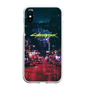 Чехол для iPhone XS Max матовый с принтом Cyberpunk 2077 в Курске, Силикон | Область печати: задняя сторона чехла, без боковых панелей | 2020 | cyberpunk 2077 | игры | киберпанк | тренды