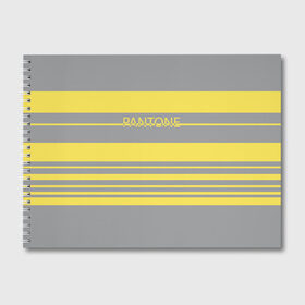 Альбом для рисования с принтом Pantone 2021 в Курске, 100% бумага
 | матовая бумага, плотность 200 мг. | 2021 | color 2021 | illuminating | pantone | ultimate grey | желтый | золотой | минимализм | пантон | полосы | популярный цвет | серый | ультимэйт грэй | цвет 2021