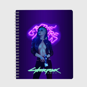 Тетрадь с принтом Cyberpunk 2077 V в Курске, 100% бумага | 48 листов, плотность листов — 60 г/м2, плотность картонной обложки — 250 г/м2. Листы скреплены сбоку удобной пружинной спиралью. Уголки страниц и обложки скругленные. Цвет линий — светло-серый
 | ceberpunk | v | андроид | антропоморф | герой | главный | киберпанк | киборг | персонаж | робот