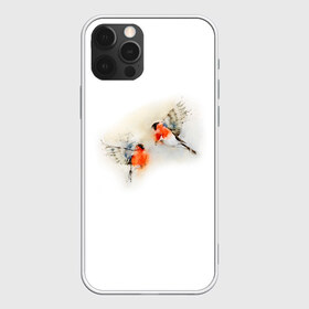 Чехол для iPhone 12 Pro Max с принтом Снегири в Курске, Силикон |  | животные | зима | новый год | птицы | снег | снегири