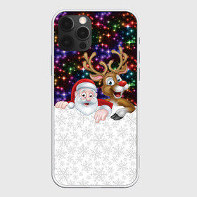 Чехол для iPhone 12 Pro Max с принтом Новый Год в Курске, Силикон |  | christmas | merry christmas | дед мороз | ёлка | зима | мороз | новогодний олень | новый год | подарок | праздник | рождество | с новым годом | санта клаус | снегурочка | снежинки