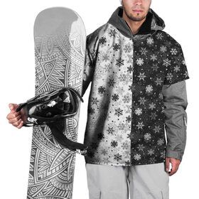 Накидка на куртку 3D с принтом Чёрно-Белые Снежинки в Курске, 100% полиэстер |  | merry christmas | дед мороз | ёлка | зима | мороз | новый год | подарок | праздник | рождество | с новым годом | санта клаус | снег | снеговик | снегурочка | снежинки | снежные узоры | узоры