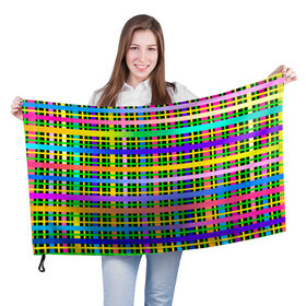 Флаг 3D с принтом Цветной беспредел в Курске, 100% полиэстер | плотность ткани — 95 г/м2, размер — 67 х 109 см. Принт наносится с одной стороны | Тематика изображения на принте: весна | градиент | краски | праздник | радостное настроение