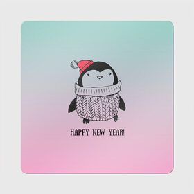 Магнит виниловый Квадрат с принтом Милый пингвин в Курске, полимерный материал с магнитным слоем | размер 9*9 см, закругленные углы | 2021 | 7 января | bull | newyear | santa | бык | быки | бычок | год быка | дед мороз | корова | новогодние каникулы | новогодние праздники | новый 2021 | новый год | новый год 2021 | рождество | сани | санта | санта клаус