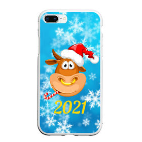 Чехол для iPhone 7Plus/8 Plus матовый с принтом Год быка 2021 в Курске, Силикон | Область печати: задняя сторона чехла, без боковых панелей | 2021 | 7 января | bull | newyear | santa | бык | быки | бычок | год быка | дед мороз | корова | новогодние каникулы | новогодние праздники | новый 2021 | новый год | новый год 2021 | рождество | сани | санта | санта клаус