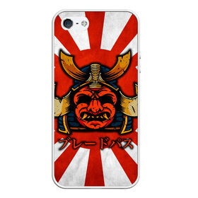 Чехол для iPhone 5/5S матовый с принтом Sun samurai в Курске, Силикон | Область печати: задняя сторона чехла, без боковых панелей | demon | japan | mask | samurai | sun | демон | иероглиф | маска | ниндзя | самурай | солнце | япония | японское солнце