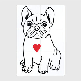 Магнитный плакат 2Х3 с принтом Французский бульдог в Курске, Полимерный материал с магнитным слоем | 6 деталей размером 9*9 см | Тематика изображения на принте: bulldog | dog | бульдожка | домашний питомец | дрессировщик | друг человека | кинолог | любитель собак | люблю | любовь | питомник | сердце | слюни | собака | собаковод | собачка | собачник