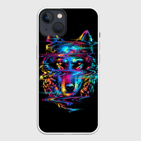 Чехол для iPhone 13 с принтом Волк в Курске,  |  | Тематика изображения на принте: 2021 | wolf | волк | волки | волчица | галактика | галактический волк | дог | зверь | коготь | когти | космический волк | космос | с волком | след зверя | собака | хищник