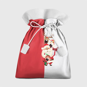 Подарочный 3D мешок с принтом С Новым Годом в Курске, 100% полиэстер | Размер: 29*39 см | christmas | merry christmas | дед мороз | ёлка | зима | мороз | новый год | подарок | праздник | рождество | с новым годом | санта клаус | снегурочка | снежинки