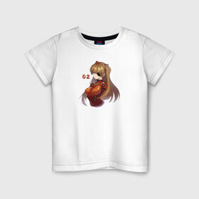 Детская футболка хлопок с принтом Asuka Langley в Курске, 100% хлопок | круглый вырез горловины, полуприлегающий силуэт, длина до линии бедер | anime | evangelion | manga | аниме | аска | девушка | ева 20 | евангелион | манга