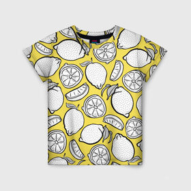 Детская футболка 3D с принтом Illuminating Lemon в Курске, 100% гипоаллергенный полиэфир | прямой крой, круглый вырез горловины, длина до линии бедер, чуть спущенное плечо, ткань немного тянется | 2021 | винтаж | лимоны | ретро | фрукты | цвет года