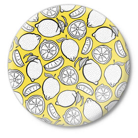 Значок с принтом Illuminating Lemon в Курске,  металл | круглая форма, металлическая застежка в виде булавки | 2021 | винтаж | лимоны | ретро | фрукты | цвет года