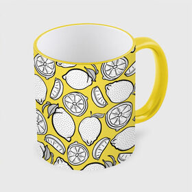 Кружка с принтом Illuminating Lemon в Курске, керамика | ёмкость 330 мл | Тематика изображения на принте: 2021 | винтаж | лимоны | ретро | фрукты | цвет года