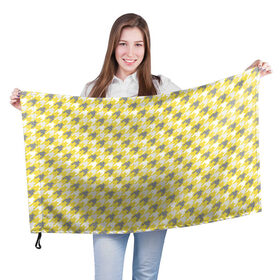 Флаг 3D с принтом Ultimate Houndstooth в Курске, 100% полиэстер | плотность ткани — 95 г/м2, размер — 67 х 109 см. Принт наносится с одной стороны | 2021 | винтаж | гусиная лапка | орнамент | собачий клык | узор | цвет года